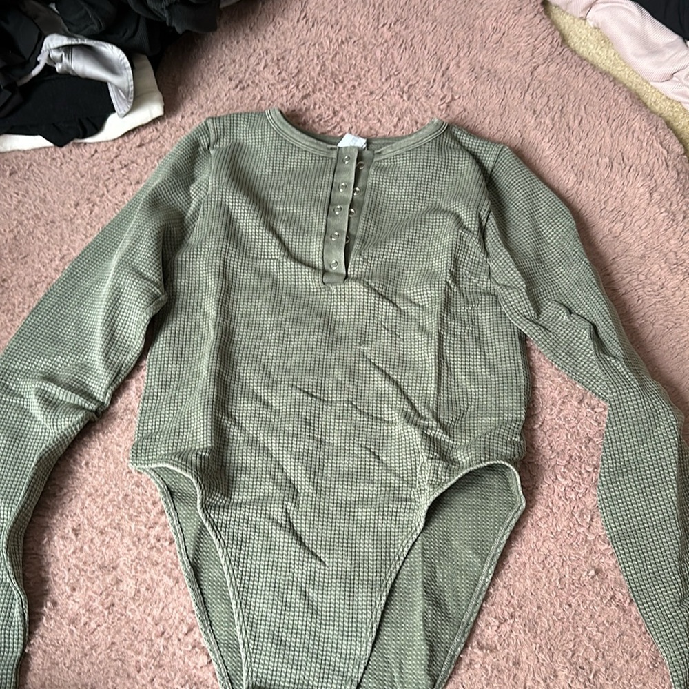 Waffle knit body suit